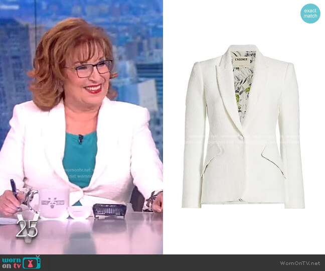 L'Agence Chamberlain Tweed Blazer worn by Joy Behar on The View