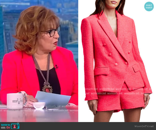 L'Agence Kenzie Double Breasted Tweed Blazer worn by Joy Behar on The View