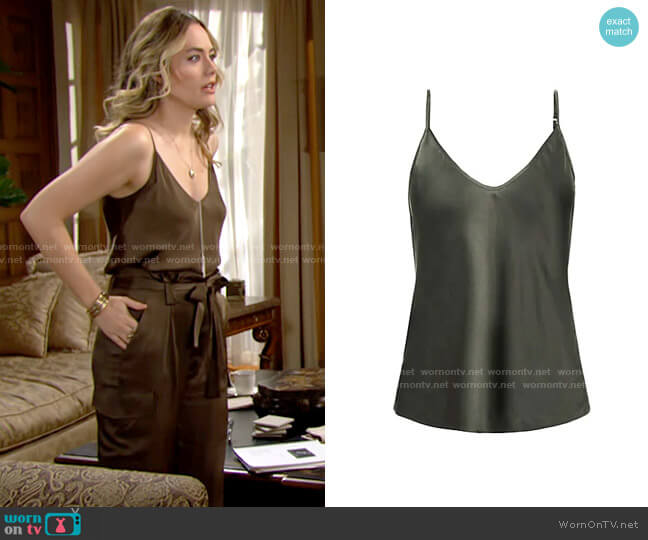 L'Agence Lexi Camisole in Beetle worn by Hope Logan (Annika Noelle) on The Bold and the Beautiful