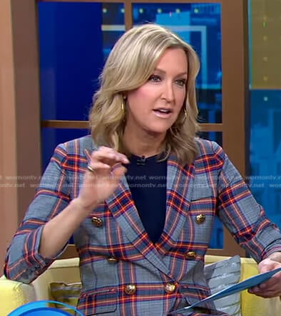 Lara’s grey plaid blazer on Good Morning America