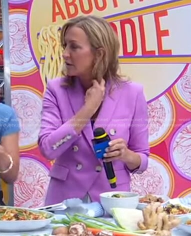 Lara's pink double breasted blazer on Good Morning America