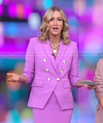 Lara’s pink double breasted blazer on Good Morning America