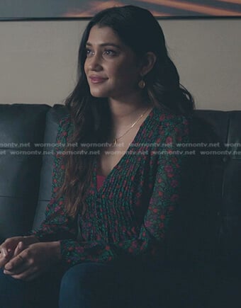 Leela’s floral pintuck blouse on The Resident