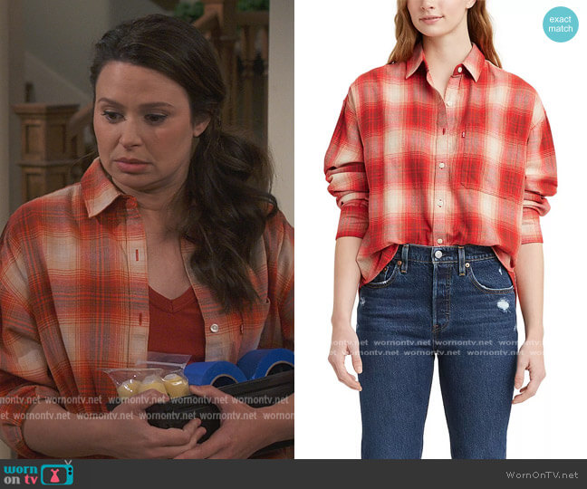 Levis Henri Flannel worn by Jen (Katie Lowes) on How We Roll