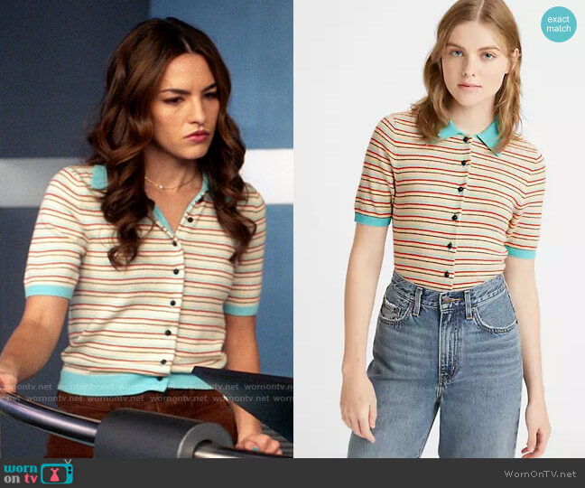 Levis Palmer Polo Sweater worn by Allegra Garcia (Kayla Compton) on The Flash