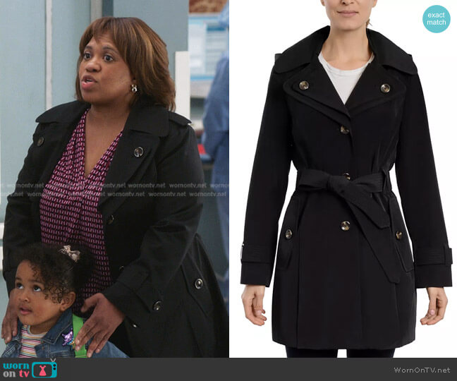 London Fog Single-Breasted Belted Raincoat worn by Miranda Bailey (Chandra Wilson) on Greys Anatomy