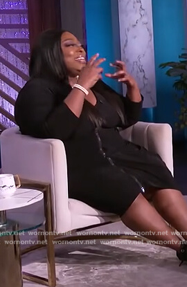 Loni’s black zip front dress on The Real