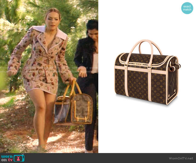 Louis Vuitton Dog Carrier Monogram Canvas worn by Fallon Carrington (Elizabeth Gillies) on Dynasty