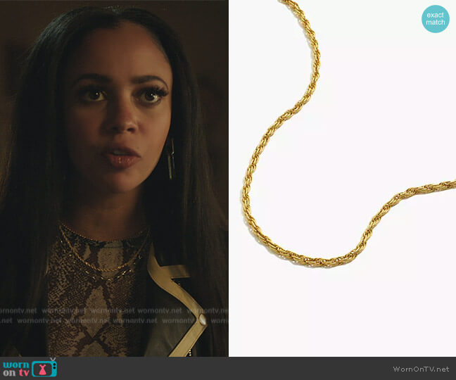 Madewell French Rope Chain Necklace worn by Toni Topaz (Vanessa Morgan) on Riverdale