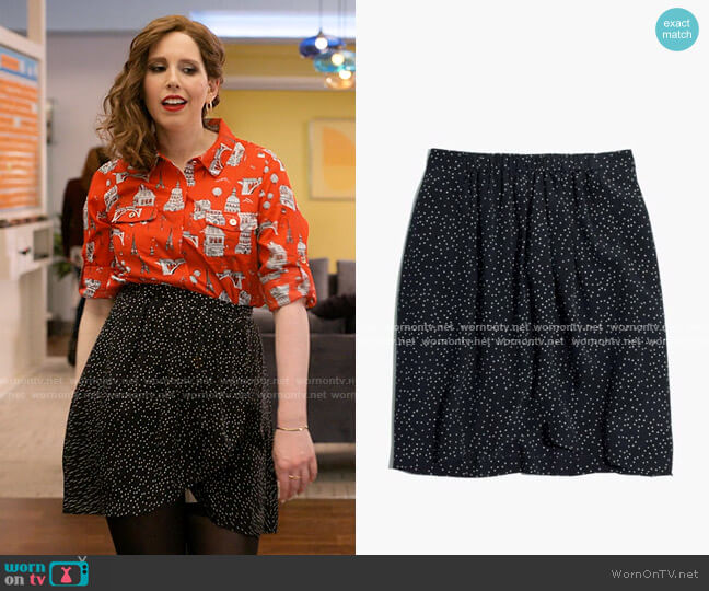 Madewell Silk Faux Wrap Skirt worn by Joanna Gold (Vanessa Bayer) on I Love That For You