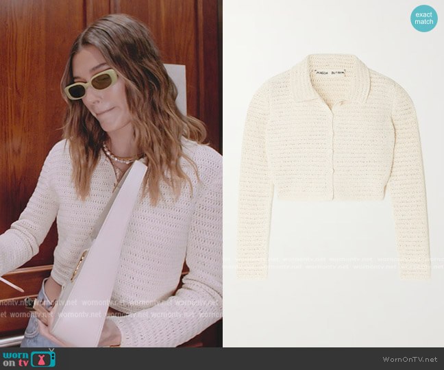 Magda Butrym Cropped cotton-blend crochet shirt