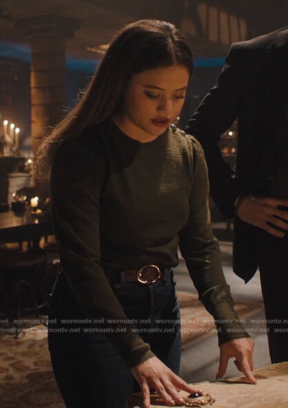 Maggie’s olive green sweater on Charmed