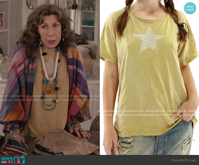 Magnolia Pearl Preston Joseph Star T worn by Frankie (Lily Tomlin) on Grace and Frankie