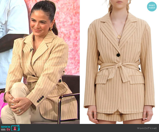 Maje Varcel Belted Blazer worn by Erin Lim on E! News