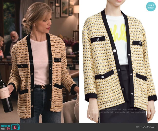 Maje Visidore Tweed Jacket worn by Mallory (Brooklyn Decker) on Grace and Frankie