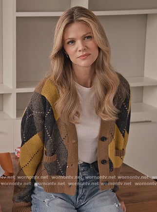 Mallory’s argyle cardigan on Grace and Frankie