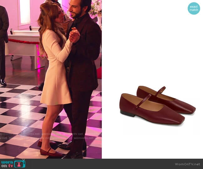 Mansur Gavriel Square Toe Mary Jane Flats worn by Annie (Zosia Mamet) on The Flight Attendant