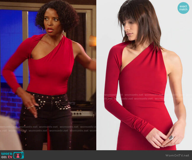 Marcella New York Manhattan One Shoulder Top worn by Wickie Roy (Renée Elise Goldsberry) on Girls5eva