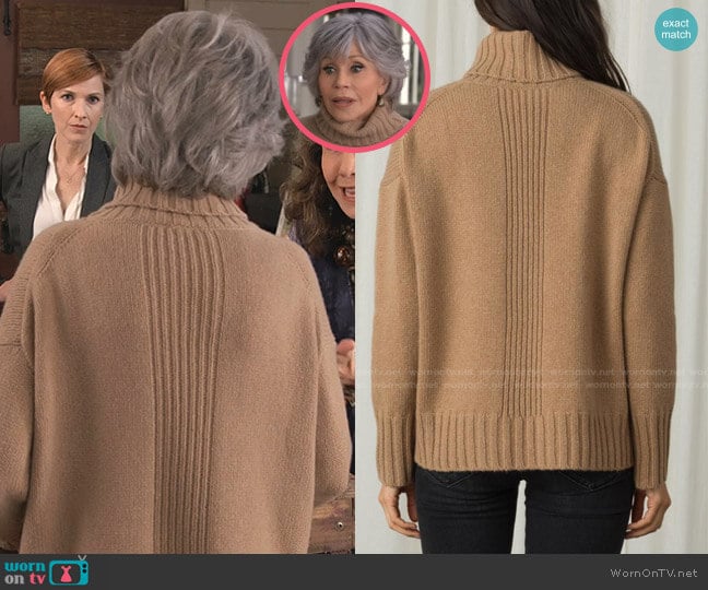 Margaret O'Leary Vera Turtleneck Sweater worn by Grace (Jane Fonda) on Grace and Frankie