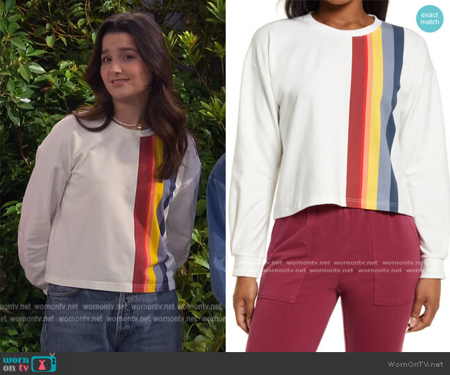 Marine Layer Tate Crop Sweatshirt worn by Lex (Jules LeBlanc) on Side Hustle