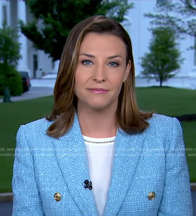 Mary’s blue tweed blazer on Good Morning America
