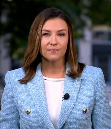 Mary’s blue tweed blazer on Good Morning America