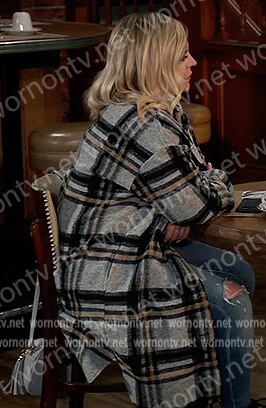 Maxie’s gray plaid coat on General Hospital