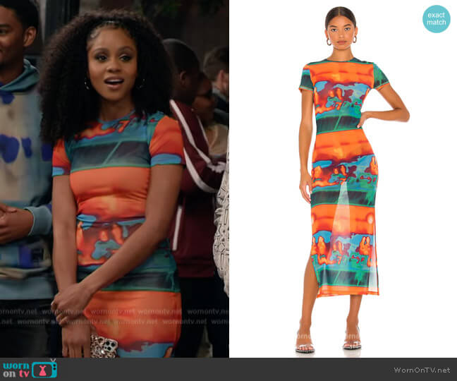 Miaou Billie Dress worn by Simone (Geffri Hightower) on All American Homecoming