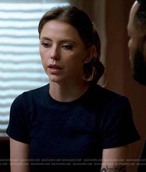 Milena’s navy blue t-shirt on Chicago Med