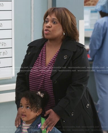 Miranda’s black coat on Greys Anatomy