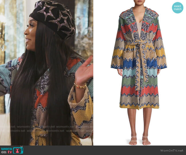 Missoni Wilfred Chevron Hooded Robe worn by Marlo Hampton on The Real Housewives of Atlanta