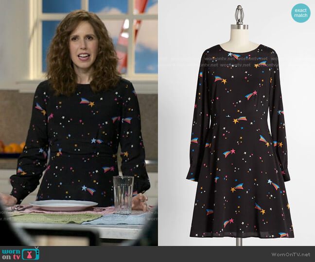 Sugarhill Brighton Wishing On A Shooting Star Fit and Flare Dress worn by Joanna Gold (Vanessa Bayer) on I Love That For You