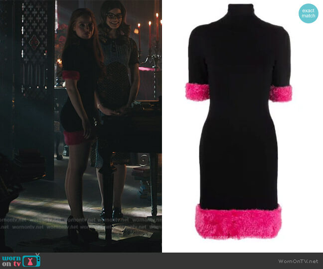 Moschino Contrasting-trim Knitted Dress worn by Cheryl Blossom (Madelaine Petsch) on Riverdale
