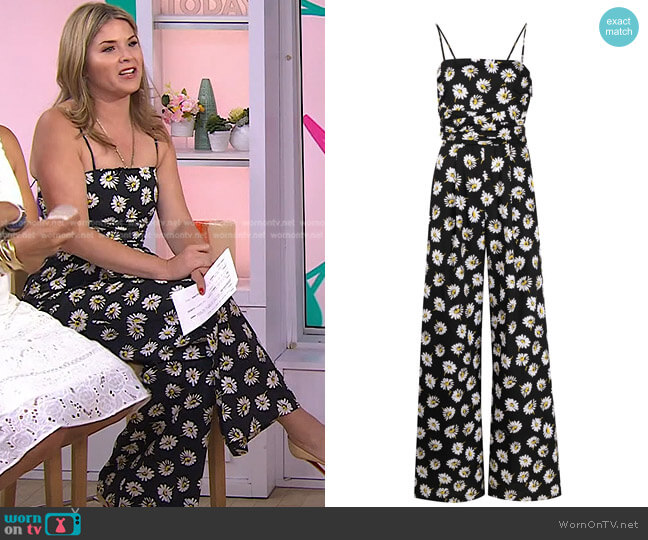 MSGM Floral-Print Cotton Jumpsuit worn by Jenna Bush Hager on Today