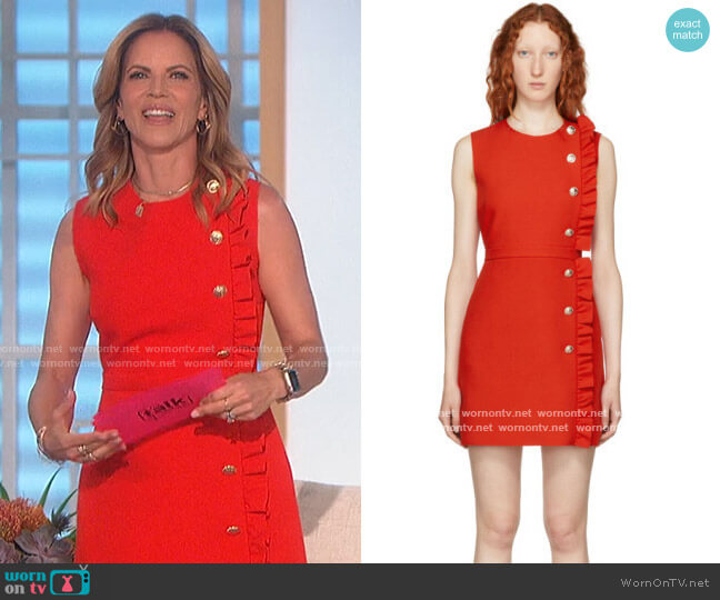 MSGM Red Ruffle Dress worn by Natalie Morales on The Talk