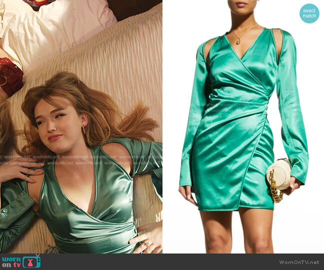 Nanushka Ira Wrap Mini Dress worn by Kirby Anders (Maddison Brown) on Dynasty