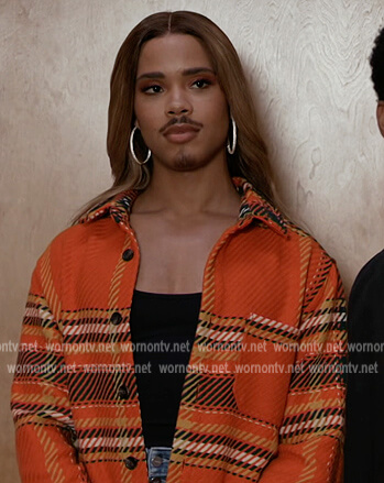 Nathaniel’s red plaid shirt on All American Homecoming
