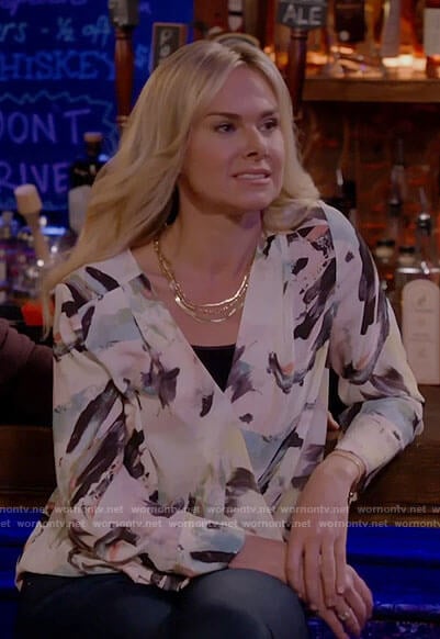 Nicole’s paint brushstroke print blouse on Call Me Kat