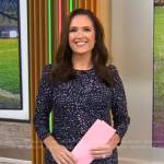 Nikki Battiste’s navy printed dress on CBS Mornings