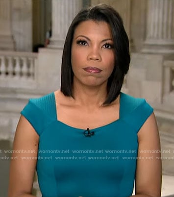 Nikole Killion’s teal dress on CBS Mornings