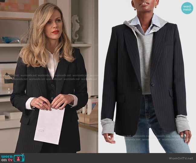 Nili Lotan Diane Blazer worn by Mallory (Brooklyn Decker) on Grace and Frankie