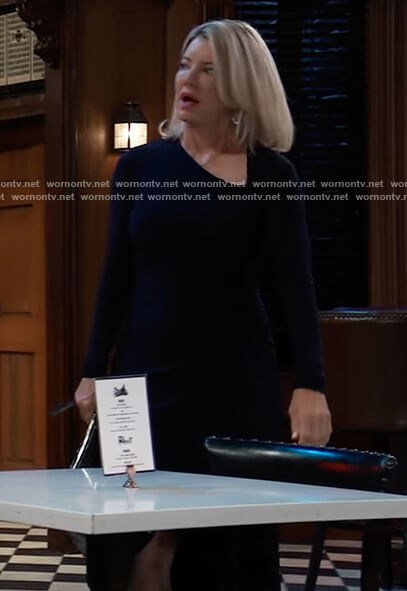 Nina’s asymmetric neckline dress on General Hospital