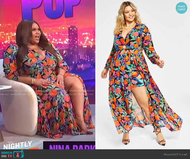 Nina Parker Trendy Plus Size 2-Pc. Dress & Shorts Set worn by Nina Parker on E! News