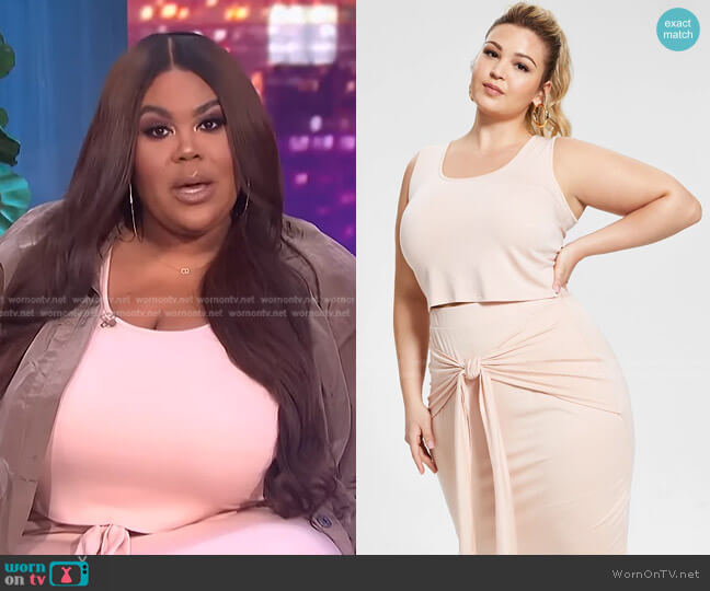 Nina Parker Trendy Plus Size Cropped Tank worn by Nina Parker on E! News