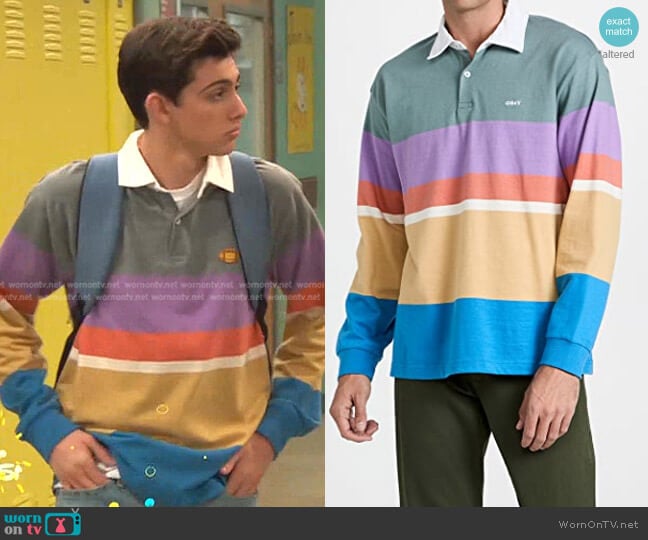 Obey Earl Long Sleeve Polo worn by Neil (Felix Avitia) on Ravens Home