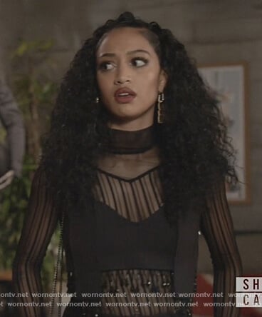 Olivia’s beaded top and pants on All American