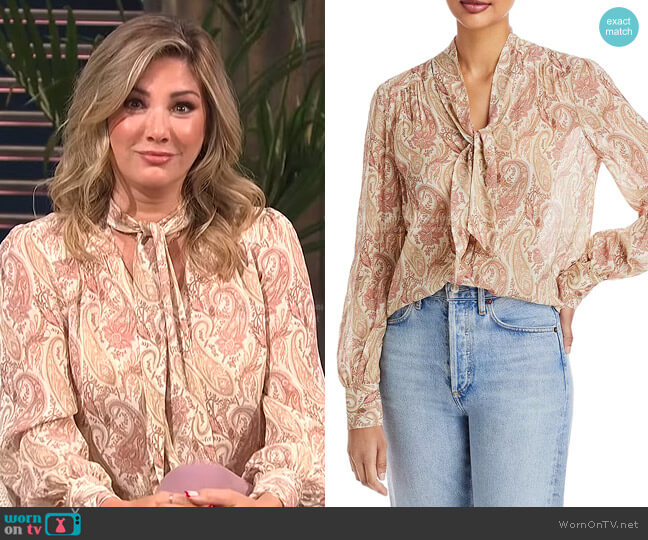 Paige Cleobelle Tie Neck Silk Blouse