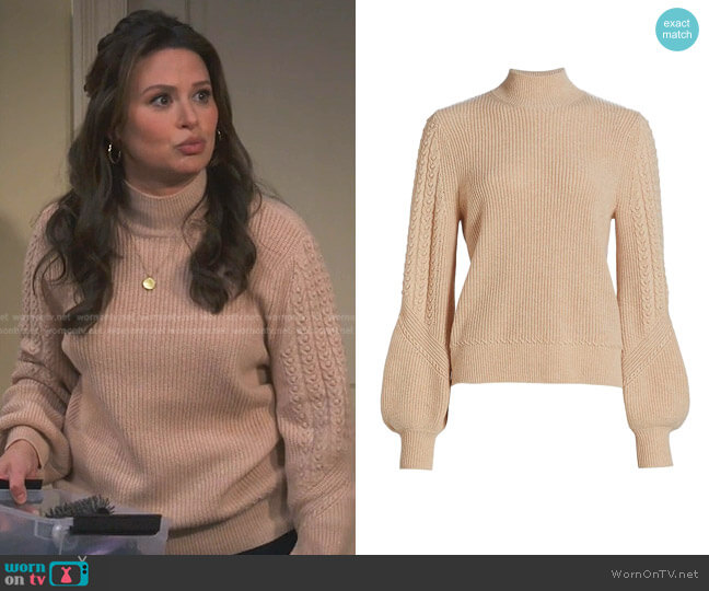 Paige Monica Puff Sleeve Wool Blend Sweater worn by Jen (Katie Lowes) on How We Roll