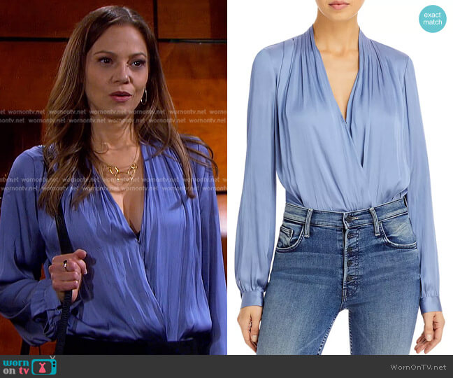 Paige Sevilla Draped Bodysuit worn by Ava Vitali (Tamara Braun ) on Days of our Lives