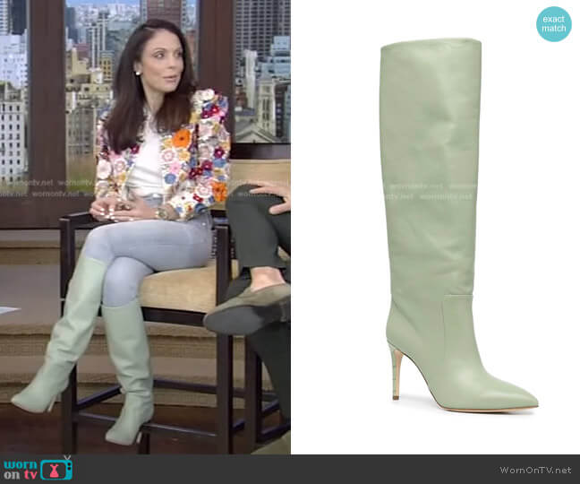 Paris Texas Knee-Length Boots in salvia green